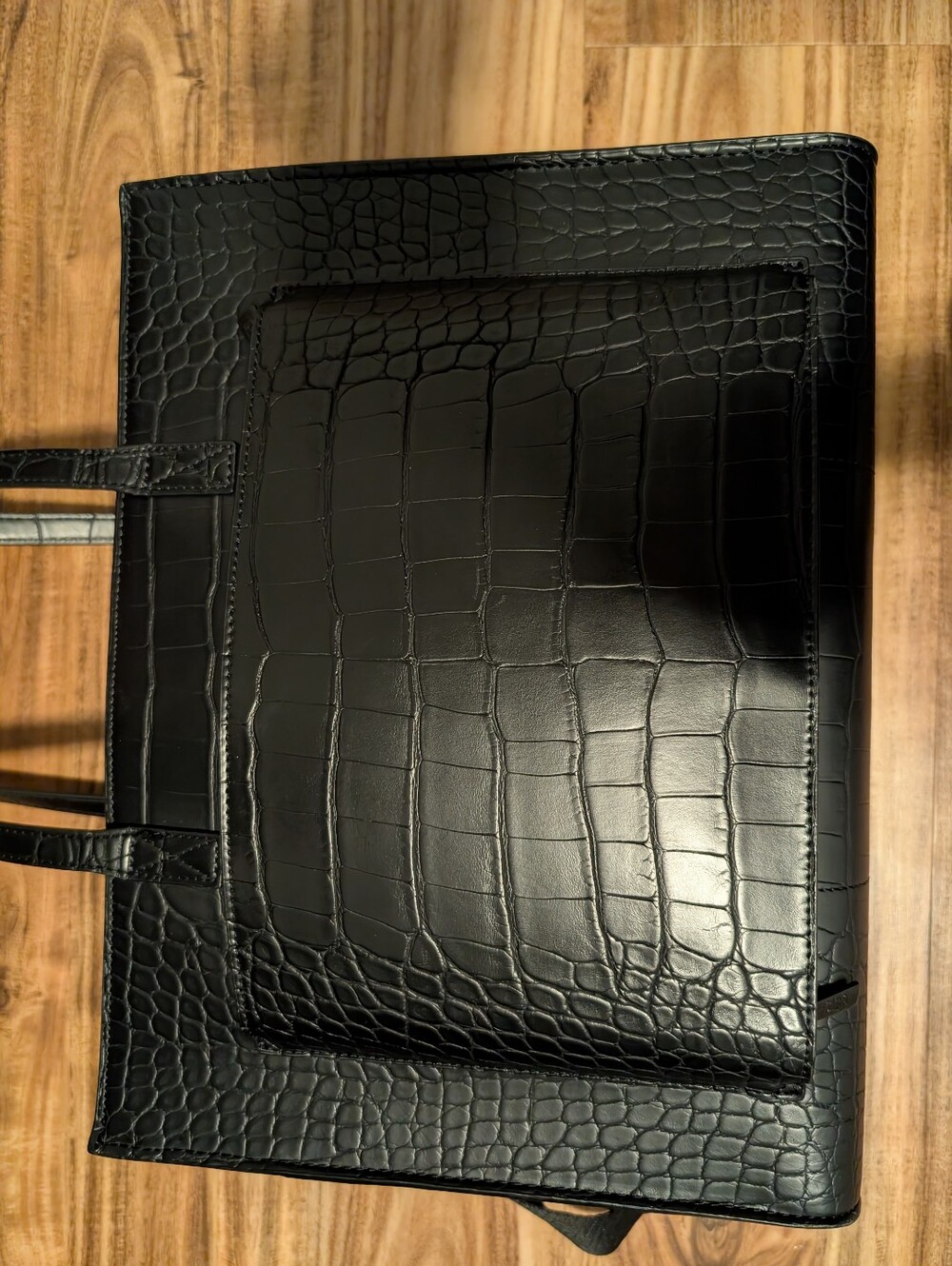 BEIS Black Croc-Embossed Work Tote with Pouch & Strap - Picture 6 of 6